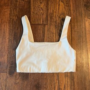 Girl Friend Collective Ivory Tommy Cropped Bra XXS